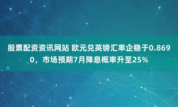 股票配资资讯网站 欧元兑英镑汇率企稳于0.8690，市场预期7月降息概率升至25%